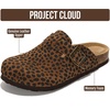 image:imageProject Cloud 100 Genuine Leather Slipons Footbed Clogs for Women Sandals  Memory Foam Arch Support Slippers for Women Trendy Slipons Womens Mules amp Clogs Sandals NonSlip Outsole for comfortDark Brown Leopard