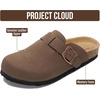 image:imageProject Cloud 100 Genuine Leather Slipons Footbed Clogs for Women Sandals  Memory Foam Arch Support Slippers for Women Trendy Slipons Womens Mules amp Clogs Sandals NonSlip Outsole for comfortTan Leather
