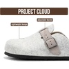 image:imageProject Cloud 100 Genuine Leather Slipons Footbed Clogs for Women Sandals  Memory Foam Arch Support Slippers for Women Trendy Slipons Womens Mules amp Clogs Sandals NonSlip Outsole for comfortLight Grey Wool