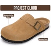 image:imageProject Cloud 100 Genuine Leather Slipons Footbed Clogs for Women Sandals  Memory Foam Arch Support Slippers for Women Trendy Slipons Womens Mules amp Clogs Sandals NonSlip Outsole for comfortRust Suede