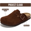 image:imageProject Cloud 100 Genuine Leather Slipons Footbed Clogs for Women Sandals  Memory Foam Arch Support Slippers for Women Trendy Slipons Womens Mules amp Clogs Sandals NonSlip Outsole for comfortCacao Suede