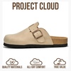 image:imageProject Cloud 100 Genuine Leather Slipons Footbed Clogs for Women Sandals  Memory Foam Arch Support Slippers for Women Trendy Slipons Womens Mules amp Clogs Sandals NonSlip Outsole for comfortBeige