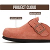 image:imageProject Cloud 100 Genuine Leather Slipons Footbed Clogs for Women Sandals  Memory Foam Arch Support Slippers for Women Trendy Slipons Womens Mules amp Clogs Sandals NonSlip Outsole for comfortCoral Suede