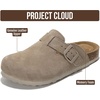 image:imageProject Cloud 100 Genuine Leather Slipons Footbed Clogs for Women Sandals  Memory Foam Arch Support Slippers for Women Trendy Slipons Womens Mules amp Clogs Sandals NonSlip Outsole for comfortDark Grey Suede