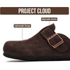 image:imageProject Cloud 100 Genuine Leather Slipons Footbed Clogs for Women Sandals  Memory Foam Arch Support Slippers for Women Trendy Slipons Womens Mules amp Clogs Sandals NonSlip Outsole for comfortChoco Brown Suede