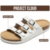 image:imageProject Cloud 100 Genuine Leather Summer Slide Sandals for Women Capri  Summer Memory Foam amp Cork Footbed Beach Vacation Essentials Womens Sandals Comfortable Lightweight Slides for Women FootwearWhite Leather