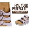 image:imageProject Cloud 100 Genuine Leather Summer Slide Sandals for Women Capri  Summer Memory Foam amp Cork Footbed Beach Vacation Essentials Womens Sandals Comfortable Lightweight Slides for Women FootwearViolet Leather