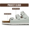 image:imageProject Cloud 100 Genuine Leather Summer Slide Sandals for Women Capri  Summer Memory Foam amp Cork Footbed Beach Vacation Essentials Womens Sandals Comfortable Lightweight Slides for Women FootwearMint Leather