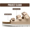 image:imageProject Cloud 100 Genuine Leather Summer Slide Sandals for Women Capri  Summer Memory Foam amp Cork Footbed Beach Vacation Essentials Womens Sandals Comfortable Lightweight Slides for Women FootwearRose Gold Leather