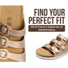 image:imageProject Cloud 100 Genuine Leather Summer Slide Sandals for Women Capri  Summer Memory Foam amp Cork Footbed Beach Vacation Essentials Womens Sandals Comfortable Lightweight Slides for Women FootwearRose Gold Leather
