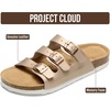 image:imageProject Cloud 100 Genuine Leather Summer Slide Sandals for Women Capri  Summer Memory Foam amp Cork Footbed Beach Vacation Essentials Womens Sandals Comfortable Lightweight Slides for Women FootwearRose Gold Leather