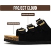 image:imageProject Cloud 100 Genuine Leather Summer Slide Sandals for Women Capri  Summer Memory Foam amp Cork Footbed Beach Vacation Essentials Womens Sandals Comfortable Lightweight Slides for Women FootwearBlack Suede