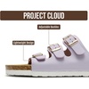 image:imageProject Cloud 100 Genuine Leather Summer Slide Sandals for Women Capri  Summer Memory Foam amp Cork Footbed Beach Vacation Essentials Womens Sandals Comfortable Lightweight Slides for Women FootwearViolet Leather