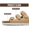 image:imageProject Cloud 100 Genuine Leather Summer Slide Sandals for Women Capri  Summer Memory Foam amp Cork Footbed Beach Vacation Essentials Womens Sandals Comfortable Lightweight Slides for Women FootwearSand Leather