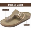 image:imageProject Cloud 100 Genuine Leather Thong Sandals amp Flip Flops for Women  Memory Foam Insole Womens Sandals  NonSlip Lightweight Comfortable Beach Footwear and Casual Everyday Summer Sandals WomenOlive  Bigger Buckle