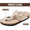 image:imageProject Cloud 100 Genuine Leather Thong Sandals amp Flip Flops for Women  Memory Foam Insole Womens Sandals  NonSlip Lightweight Comfortable Beach Footwear and Casual Everyday Summer Sandals WomenCream  Bigger Buckle
