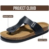 image:imageProject Cloud 100 Genuine Leather Thong Sandals amp Flip Flops for Women  Memory Foam Insole Womens Sandals  NonSlip Lightweight Comfortable Beach Footwear and Casual Everyday Summer Sandals WomenBlack