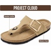 image:imageProject Cloud 100 Genuine Leather Thong Sandals amp Flip Flops for Women  Memory Foam Insole Womens Sandals  NonSlip Lightweight Comfortable Beach Footwear and Casual Everyday Summer Sandals WomenBeige  Bigger Buckle