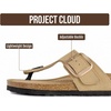 image:imageProject Cloud 100 Genuine Leather Thong Sandals amp Flip Flops for Women  Memory Foam Insole Womens Sandals  NonSlip Lightweight Comfortable Beach Footwear and Casual Everyday Summer Sandals WomenBeige  Bigger Buckle