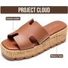 image:imageProject Cloud 100 Genuine Leather Wedge Platform Sandals for Women MILA  Soft Memory Foam Insole Wedge Sandals Women  NonSlip Outsole Comfortable Platform Design  Lightweight Womens SandalsCognac Leather