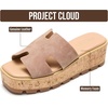 image:imageProject Cloud 100 Genuine Leather Wedge Platform Sandals for Women MILA  Soft Memory Foam Insole Wedge Sandals Women  NonSlip Outsole Comfortable Platform Design  Lightweight Womens SandalsSand Suede