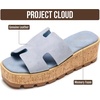image:imageProject Cloud 100 Genuine Leather Wedge Platform Sandals for Women MILA  Soft Memory Foam Insole Wedge Sandals Women  NonSlip Outsole Comfortable Platform Design  Lightweight Womens SandalsBlue Jean Suede
