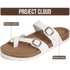 image:imageProject Cloud 100 Genuine Leather Womens Sandals Slides for Women Lian  Sandals Women Memory Foam Insole Cork Footbed Non Slip Sandals for Women Lightweight Beach Vacation Summer Essentials ComfortWhite