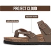 image:imageProject Cloud 100 Genuine Leather Womens Sandals Slides for Women Lian  Sandals Women Memory Foam Insole Cork Footbed Non Slip Sandals for Women Lightweight Beach Vacation Summer Essentials ComfortMocha Leather
