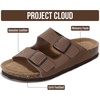 image:imageProject Cloud 100 Genuine Leather Womens Sandals Slides for Women Venita  Cork Footbed Sandals for Women with Memory Foam and Arch Support Vacation Essentials Slides Women Footwear Flat SandalsTan
