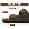 image:imageProject Cloud 100 Genuine Leather Womens Sandals Slides for Women Venita  Cork Footbed Sandals for Women with Memory Foam and Arch Support Vacation Essentials Slides Women Footwear Flat SandalsOlive