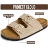 image:imageProject Cloud 100 Genuine Leather Womens Sandals Slides for Women Venita  Cork Footbed Sandals for Women with Memory Foam and Arch Support Vacation Essentials Slides Women Footwear Flat SandalsSandstud