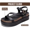 image:imageProject Cloud Adjustable Strap Platform Sandals Women Footwear Mellow  Plush amp Soft Insole Wedge Sandals for Women WaterResistant and NonSlip Lightweight Wedge SandalsBlack