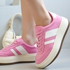 image:imageProject Cloud Fashion Platform Sneakers for Women Footwear 2026 Nita  Memory Foam Insole for Comfortability NonSlip Casual Platform Shoes for Women Sneakers Lightweight Laceup Womens ShoesPinkwhite Stripes