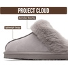 image:imageProject Cloud Genuine Leather FurLined NonSlip Clog Slippers for Women  Memory Foam Insole Indoor Outdoor Mule Shoes  Comfortable House Footwear Womens Slippers  FurLined Cold Weather EssentialsGrey