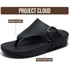 image:imageProject Cloud Genuine Leather Thong Flip Flops for Women with Arch Support  Genuine Leather Thong Flip Flops with Plush Soft Insole Arch Support amp Non Slip Outsole Comfortable Beach amp Summer SlidesBlack Leather  Buckle