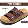 image:imageProject Cloud Genuine Leather Wedge Platform Womens Sandals Barcelona  Plush Soft Insole Lightweight Wedge Sandals for Women  NonSlip Outsole Summer Beach Essentials  Casual Women FootwearCoffee