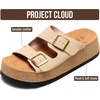 image:imageProject Cloud Genuine Leather Wedge Platform Womens Sandals Barcelona  Plush Soft Insole Lightweight Wedge Sandals for Women  NonSlip Outsole Summer Beach Essentials  Casual Women FootwearBeige