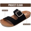 image:imageProject Cloud Genuine Suede Adjustable Buckle Slides for Women Footwear  Plush and Soft Insole for allday comfort Lightweight and NonSlip Outsole Womens Sandals Durable SlipOns Sandals WomenBalanced  Black Suede