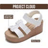 image:imageProject Cloud Girls Dressy Beach Platform Sandals for Kids Easter Kid  Non Slip Kids Sandals  Lightweight Wedge Sandals for Girls  Soft Memory Foam Insole Comfortable Girls Sandals Kids FootwearPearl White