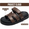 image:imageProject Cloud Girls Sandals  100 Genuine Leather Sandals for Girls  Stylish Girls Footwear with Plush Soft Insole  NonSlip WaterResistant Beach Slides for Girls Kids Sandals Mayvy KidsChocolate Brown Leather