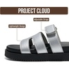 image:imageProject Cloud Girls Sandals  100 Genuine Leather Sandals for Girls  Stylish Girls Footwear with Plush Soft Insole  NonSlip WaterResistant Beach Slides for Girls Kids Sandals Mayvy KidsSilver Leather