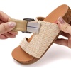 image:imageProject Cloud Girls Sandals amp NonSlip Kids Slides with Adjustable Buckle  Plush Soft Insole Lightweight Sandals for Girls  Comfortable Summer Shoes Casual Footwear Beach Slides for Kids SandalsNatural Raffia