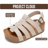 image:imageProject Cloud Girls Sandals with Adjustable Buckle Wedge Sandals 2026  Flexible Upper and Plush Soft Insole  Wedge NonSlip Outsole  Comfortable Kids Sandals for Girls for Daily WearNaturalbrown
