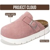 image:imageProject Cloud Kids 100 Genuine Leather Clogs amp Mules Little BentonChunky  Cork Footbed Arch Support Non Slip Sandals for Girls Comfortable Footwear Travel Everyday Casual Indoor Outdoor Easy WearPink Suede