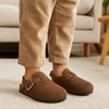 image:imageProject Cloud Kids 100 Genuine Leather Non Slip Clogs with Cork Footbed  Memory Foam Insole Arch Support Sandals for Boys amp Girls Slippers Comfortable Casual Everyday Indoor Outdoor Home FootwearBrown Fur Lined