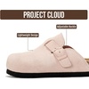 image:imageProject Cloud Kids 100 Genuine Leather Non Slip Clogs with Cork Footbed  Memory Foam Insole Arch Support Sandals for Boys amp Girls Slippers Comfortable Casual Everyday Indoor Outdoor Home FootwearLight Pink Suede