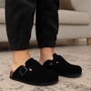 image:imageProject Cloud Kids 100 Genuine Leather Non Slip Clogs with Cork Footbed  Memory Foam Insole Arch Support Sandals for Boys amp Girls Slippers Comfortable Casual Everyday Indoor Outdoor Home FootwearBlack Suede