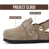 image:imageProject Cloud Kids 100 Genuine Leather Non Slip Clogs with Cork Footbed  Memory Foam Insole Arch Support Sandals for Boys amp Girls Slippers Comfortable Casual Everyday Indoor Outdoor Home FootwearTaupe With Back Strap