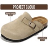 image:imageProject Cloud Kids 100 Genuine Leather Non Slip Clogs with Cork Footbed  Memory Foam Insole Arch Support Sandals for Boys amp Girls Slippers Comfortable Casual Everyday Indoor Outdoor Home FootwearTaupe Suede