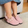 image:imageProject Cloud Kids 100 Genuine Leather Non Slip Clogs with Cork Footbed  Memory Foam Insole Arch Support Sandals for Boys amp Girls Slippers Comfortable Casual Everyday Indoor Outdoor Home FootwearPink With Back Strap
